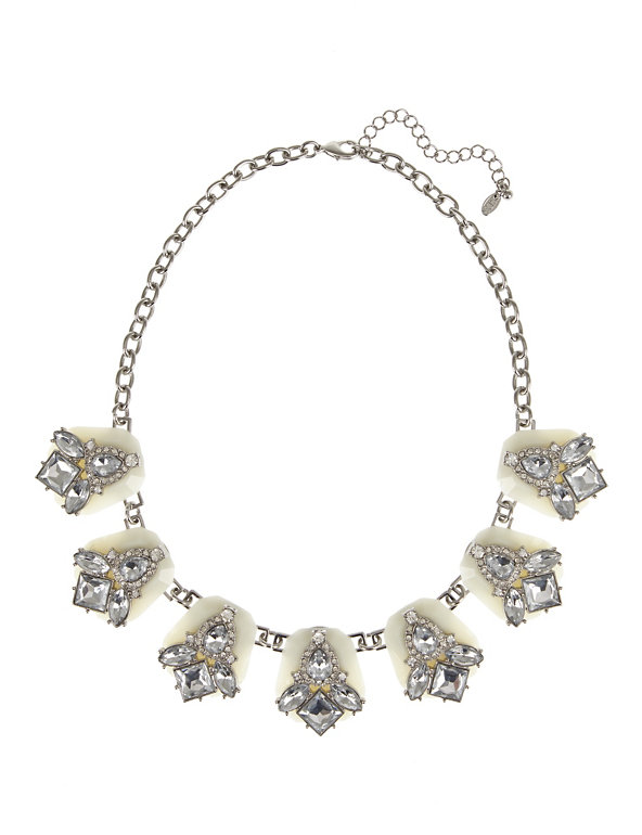 Jewel & Diamanté Overlay Necklace Image 1 of 1