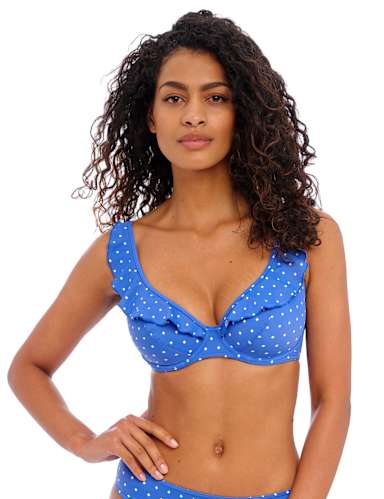 Jewel Cove Printed Wired Plunge Bikini Top 1 of 5