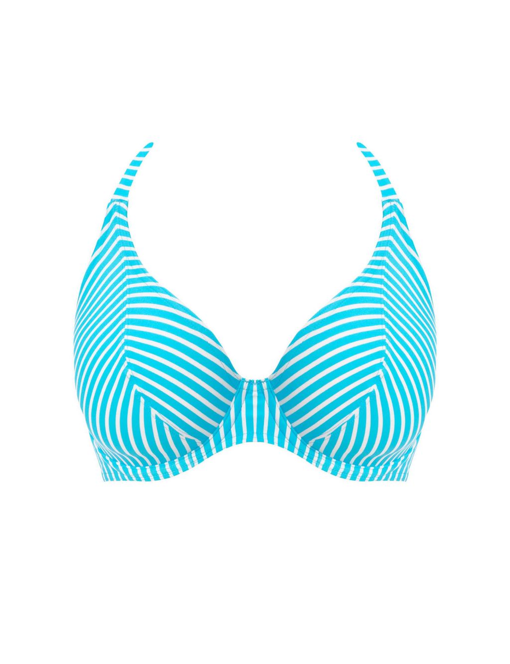 Jewel Cove Striped Wired Plunge Bikini Top 1 of 5