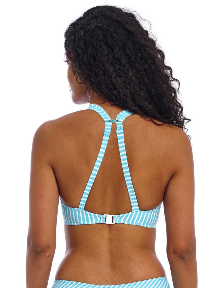 Jewel Cove Striped Wired Plunge Bikini Top Freya M S