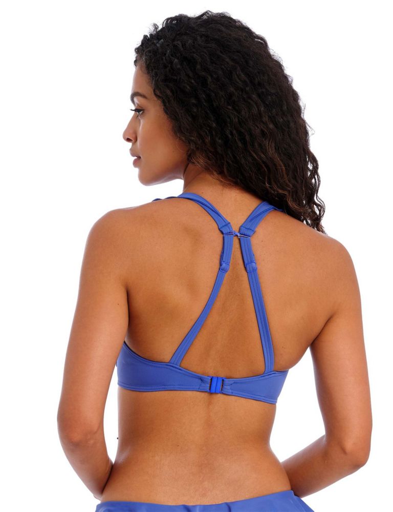 Back Hook Ruffled Bikini Top - Royal Blue