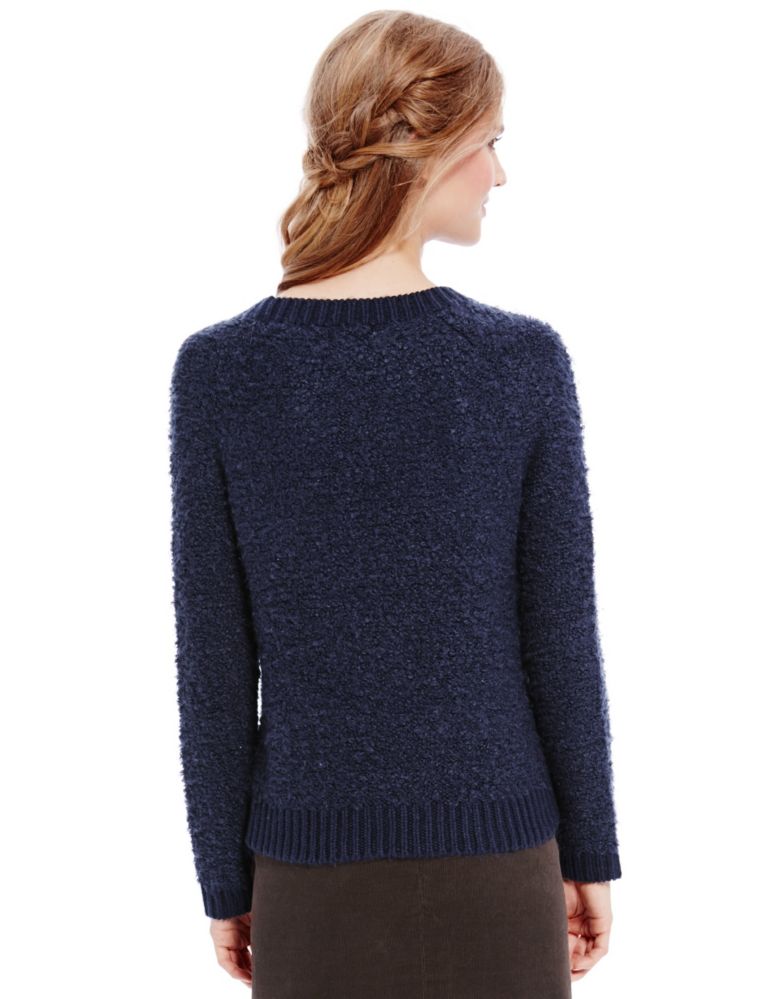 Jewel Embellished Bouclé Jumper with Wool 4 of 4