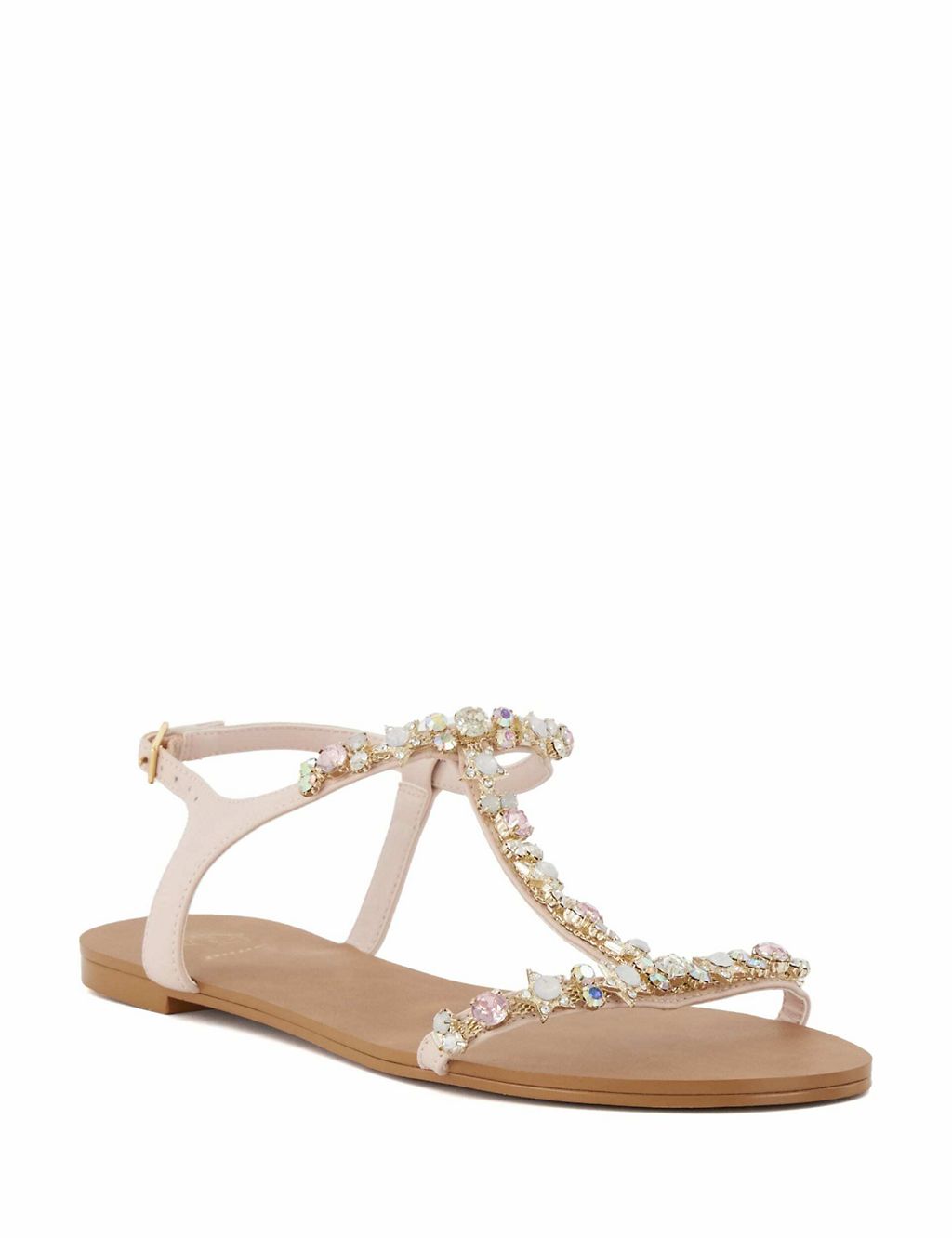 Jewelled Strappy Flat Sandals 1 of 4