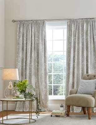 Sateen Blossom Floral Eyelet Blackout Curtains, M&S Collection