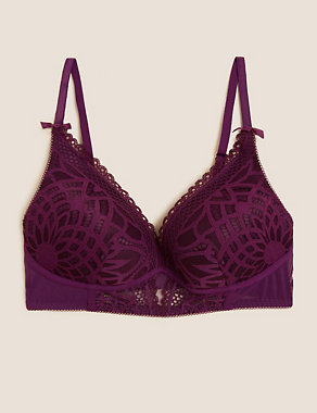 Joy Lace Padded Non Wired Plunge Bra A-E Image 2 of 7
