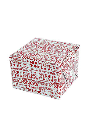 Joyeux Noel Red Foil Text 3m Christmas Wrapping Paper Image 2 of 4