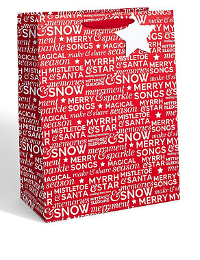 Joyeux Noel Red Text Gift Bag Multipack Image 2 of 8