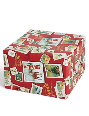 Joyeux Noel Traditional Santa 4m Christmas Wrapping Paper Image 2 of 4