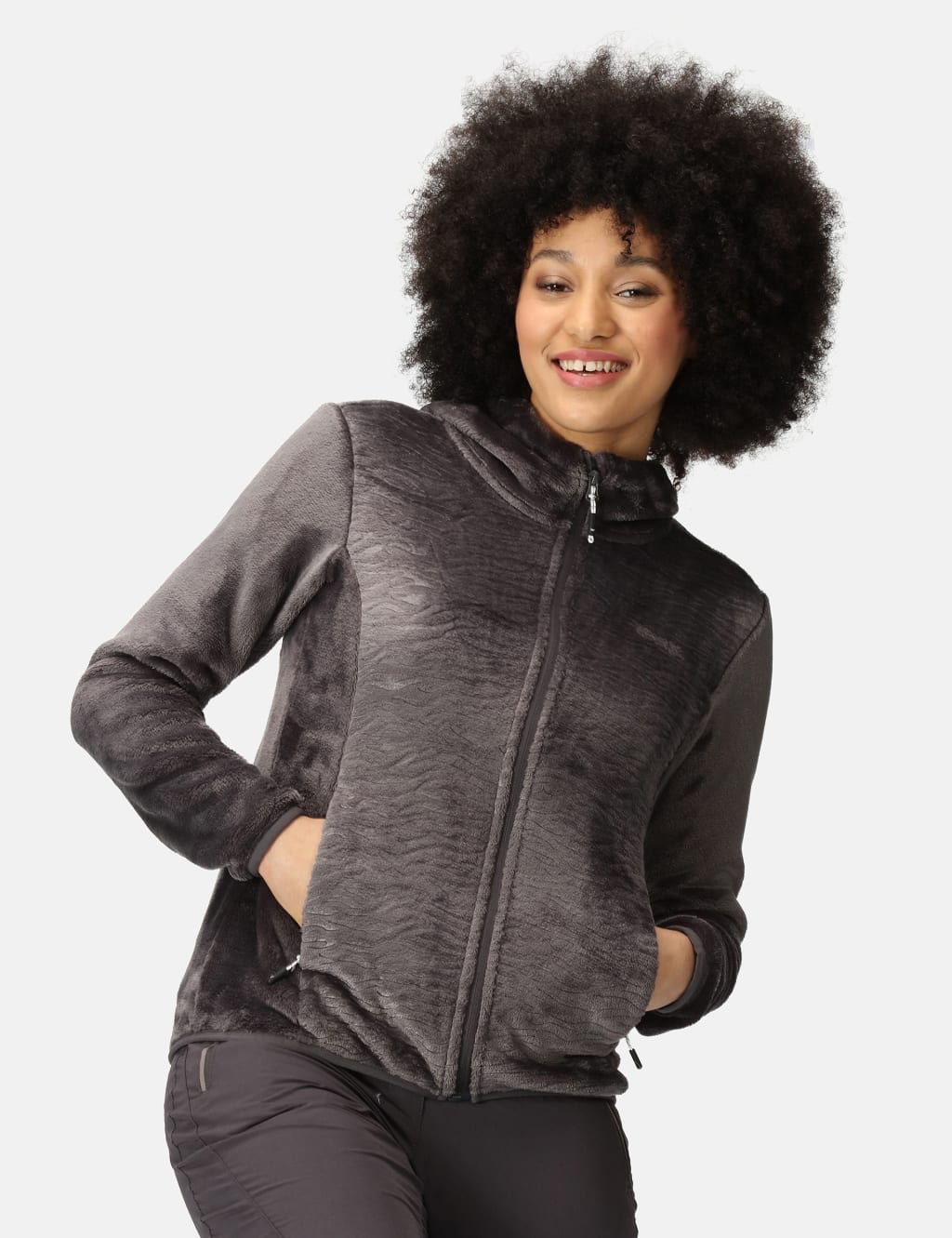 Textured Fleece Zip Up Jacket, Sweatshirt Jackets