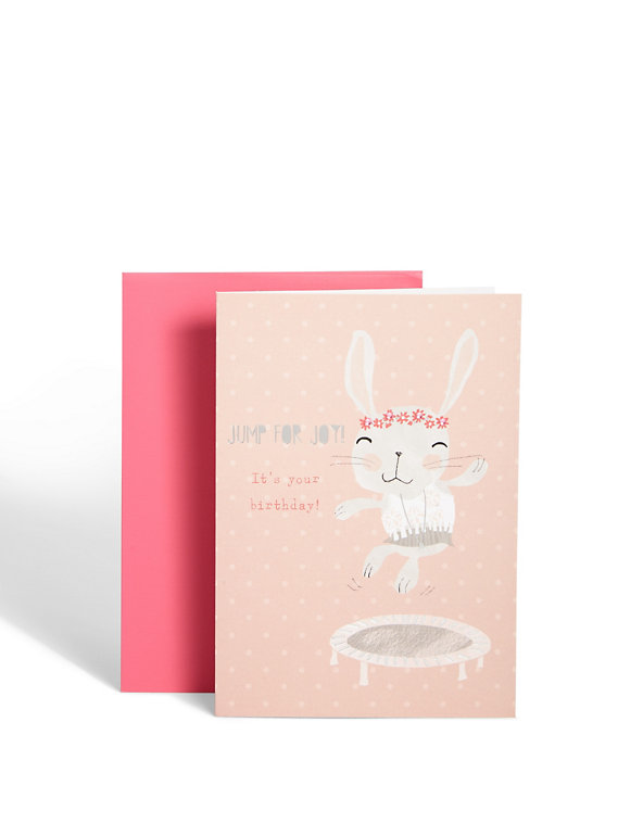 Jumping Rabbit Birthday Card Image 1 of 2
