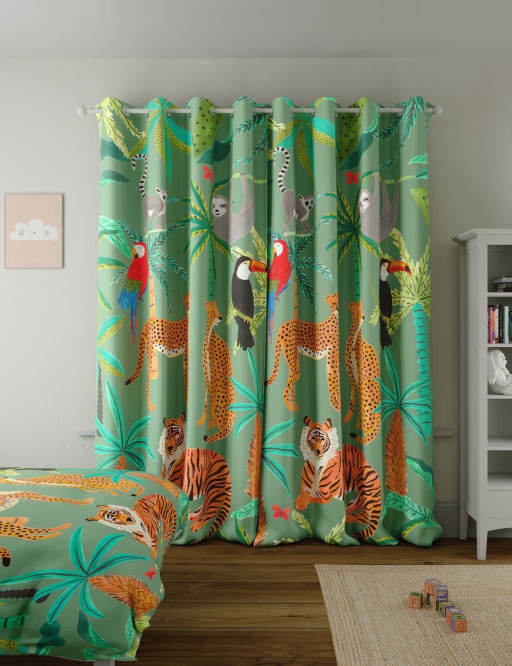 Jungle Eyelet Blackout Kids' Curtains M&S Collection M&S