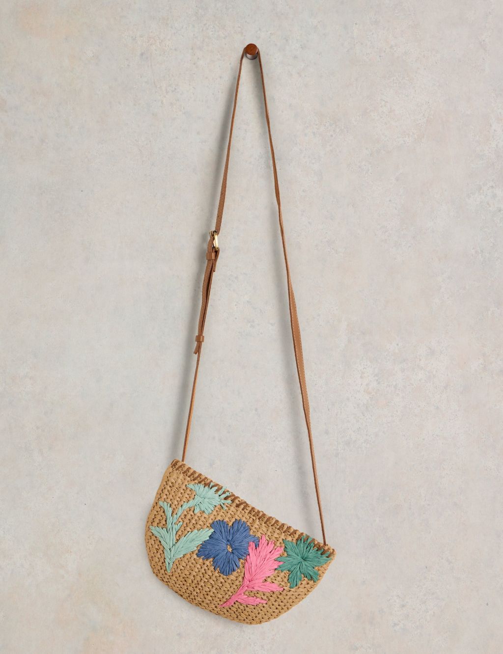 Jute Embroidered Floral Cross Body Bag 1 of 4