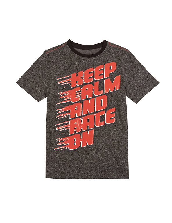 Keep Calm & Race On Slogan T-Shirt (5-14 Years) Image 1 of 2