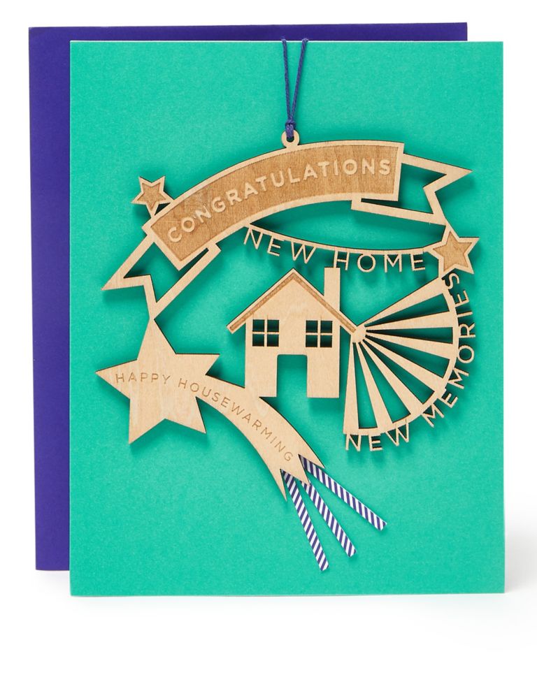 Keepsake New Home Card - with Wooden Decoration 1 of 5