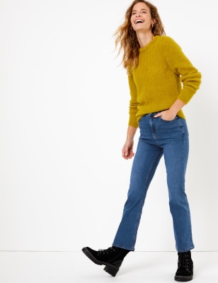 flare cropped jeans