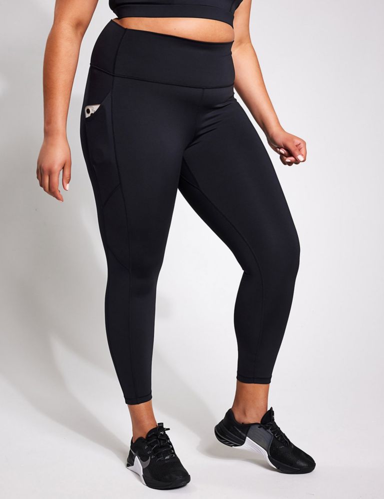 Women's High Waisted Everyday Active 7/8 Leggings - A New Day™ Black S