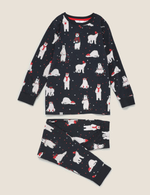 Boys 6-12 Up-Late Polar Bear 2-Piece Fleece Pajamas