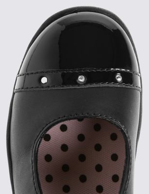 Kid's Scuff Resistant Coated Leather School Shoes with Freshfeet™ Technology Image 2 of 3
