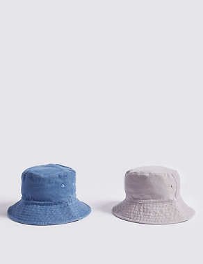 Kids’ 2 Pack Bucket Hats (3-14 Years) Image 2 of 4