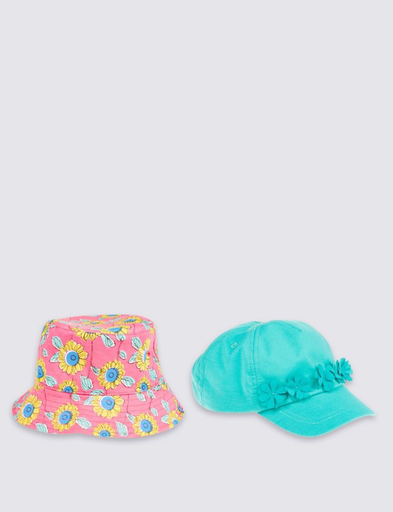 Kids’ 2 Pack Floral Hats 1 of 1