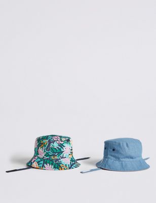 Kids’ 2 Pack Jungle Bucket Hats (0-6 Years) Image 2 of 4