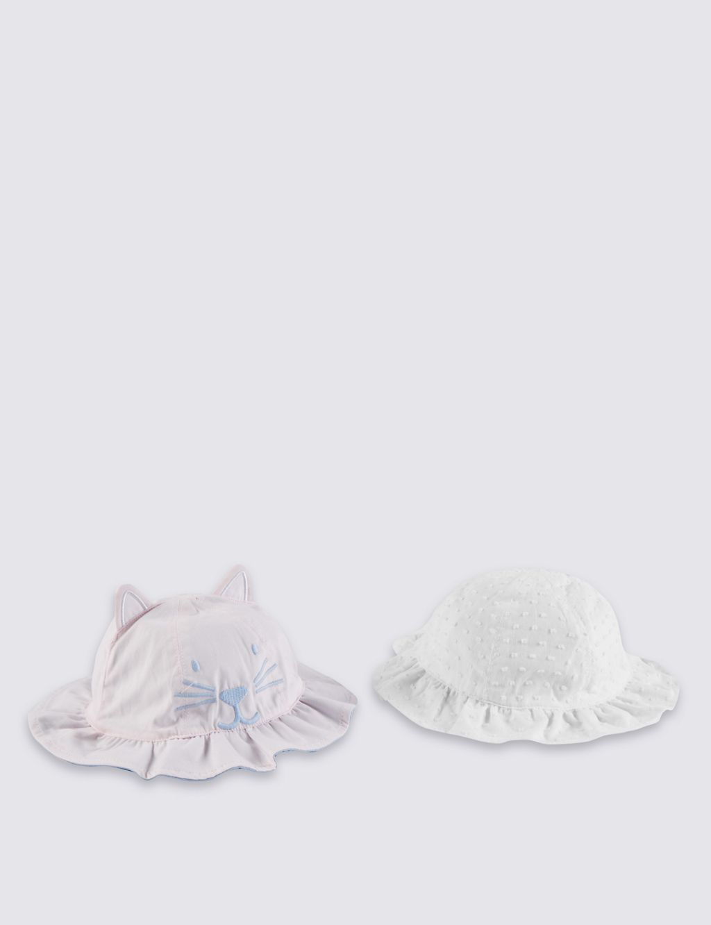Kids' 2 Pack Pure Cotton Assorted Hats 1 of 1