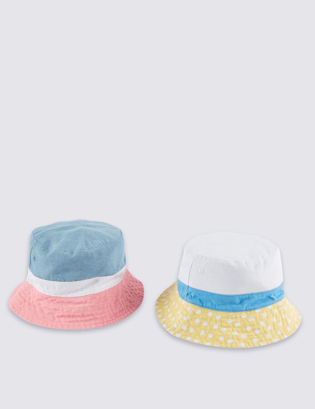 Kids' 2 Pack Pure Cotton Assorted Safe in the Sun Hats 1 of 1
