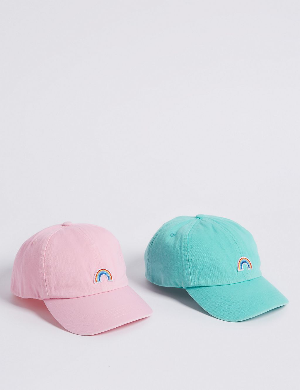 Kids’ 2 Pack Pure Cotton Baseball Caps (3 Months - 6 Years) 1 of 2