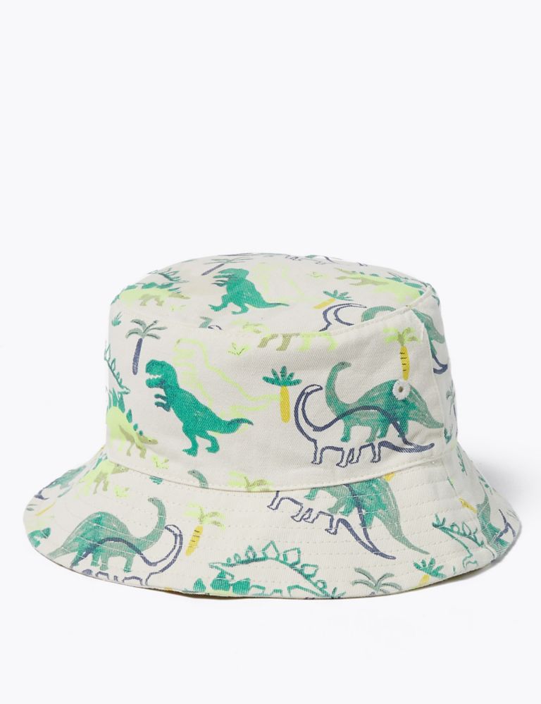 Kids' 2 Pack Pure Cotton Dinosaur Sun Hats (1-6 Yrs) 2 of 5