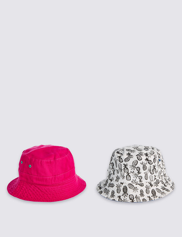Kids’ 2 Pack Pure Cotton Hats Image 1 of 1