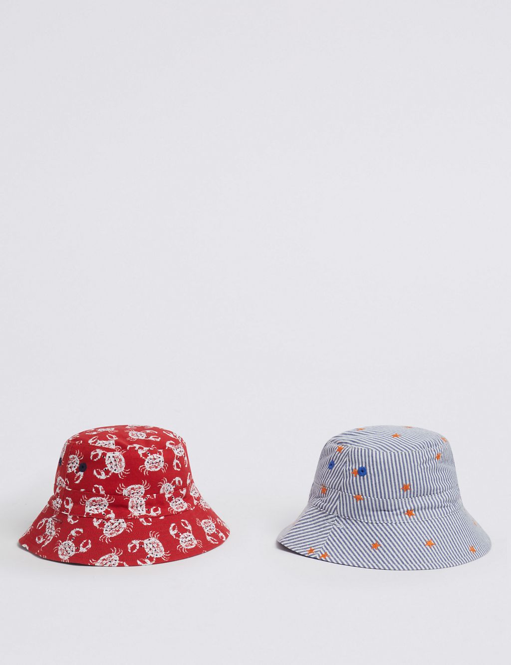 Kids’ 2 Pack Pure Cotton Reversible Sun Hats (0 Month - 6 Years) 3 of 5