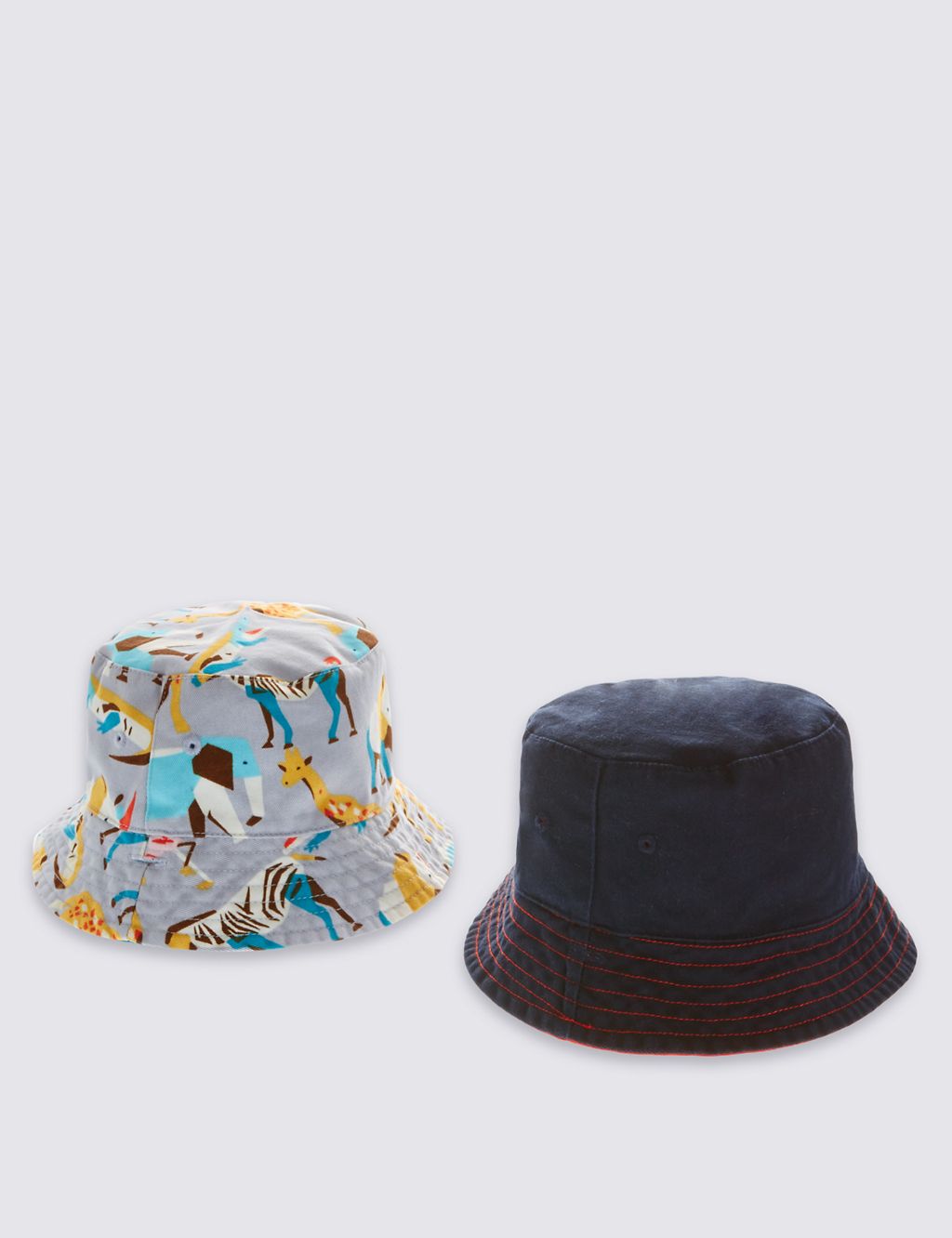 Kids' 2 Pack Pure Cotton Safe in the Sun Assorted Hats 3 of 5