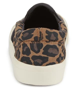 animal print slip on trainers