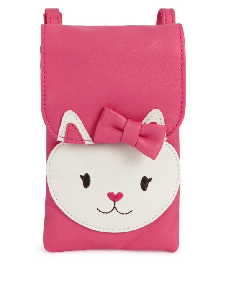 Kids' Appliqué Cat & Bow Riptape Cross-Body Bag 1 of 3
