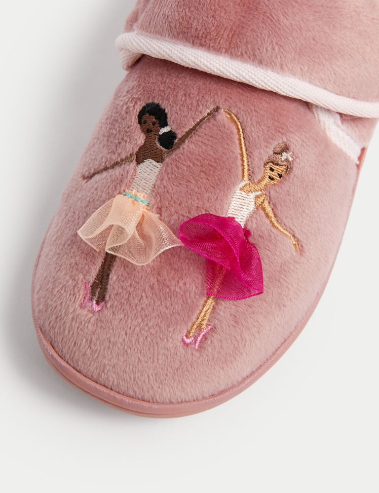 Kids' Ballerina Riptape Slippers (4 Small - 12 Small) 3 of 4