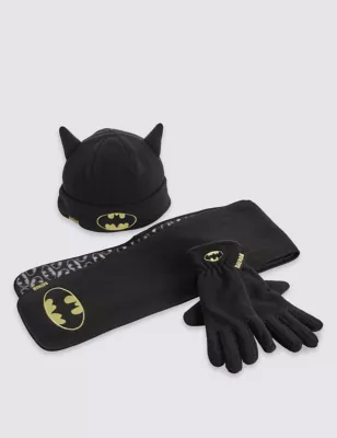 Kids' Batman™ Hat, Scarf & Fleece Gloves Set | M&S