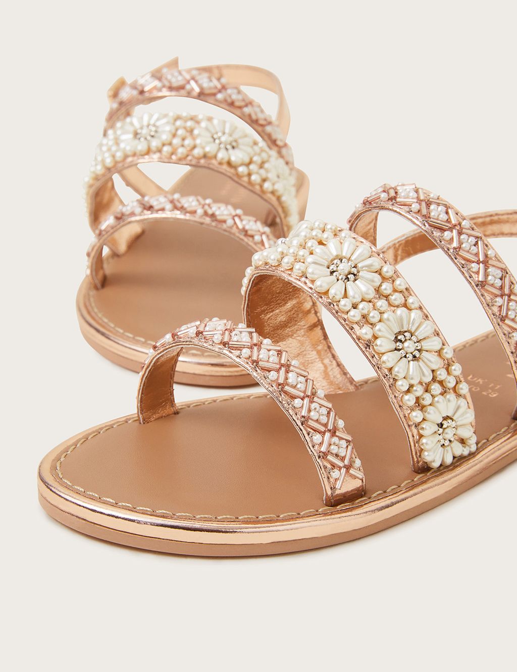 Kids' Beaded Floral Sandals (7 Small - 4 Large) 2 of 3