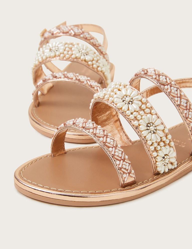 Kids' Beaded Floral Sandals (7 Small - 4 Large) 3 of 3