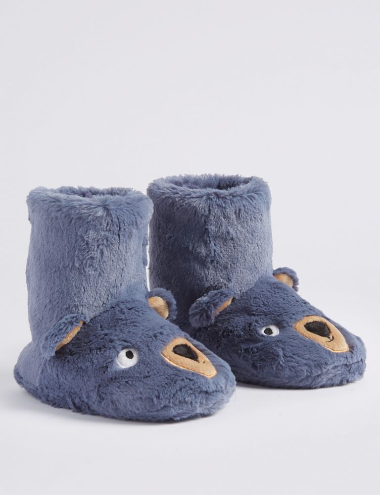 Kids' Bear Boot Slippers (5 Small - 12 Small) 1 of 5