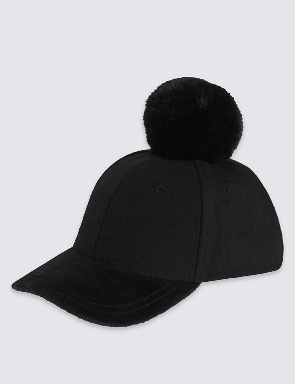 Kids' Black Pom Hat Image 1 of 1