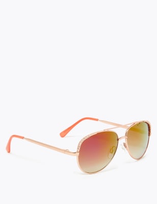 Kids' Bling Aviator Sunglasses M&S