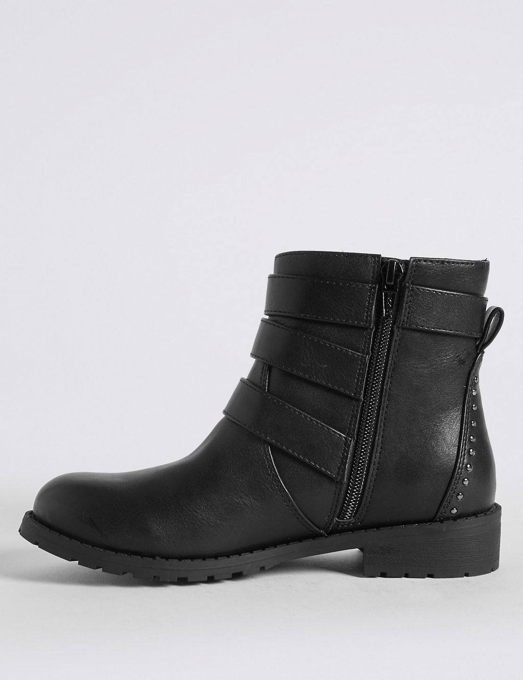 Kids' Buckle Biker Ankle Boots (13 Small - 6 Large) 2 of 4