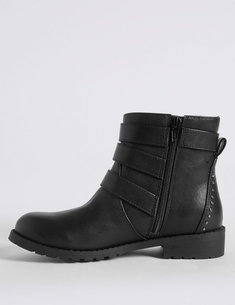 Kids' Buckle Biker Ankle Boots (13 Small - 6 Large) 3 of 4