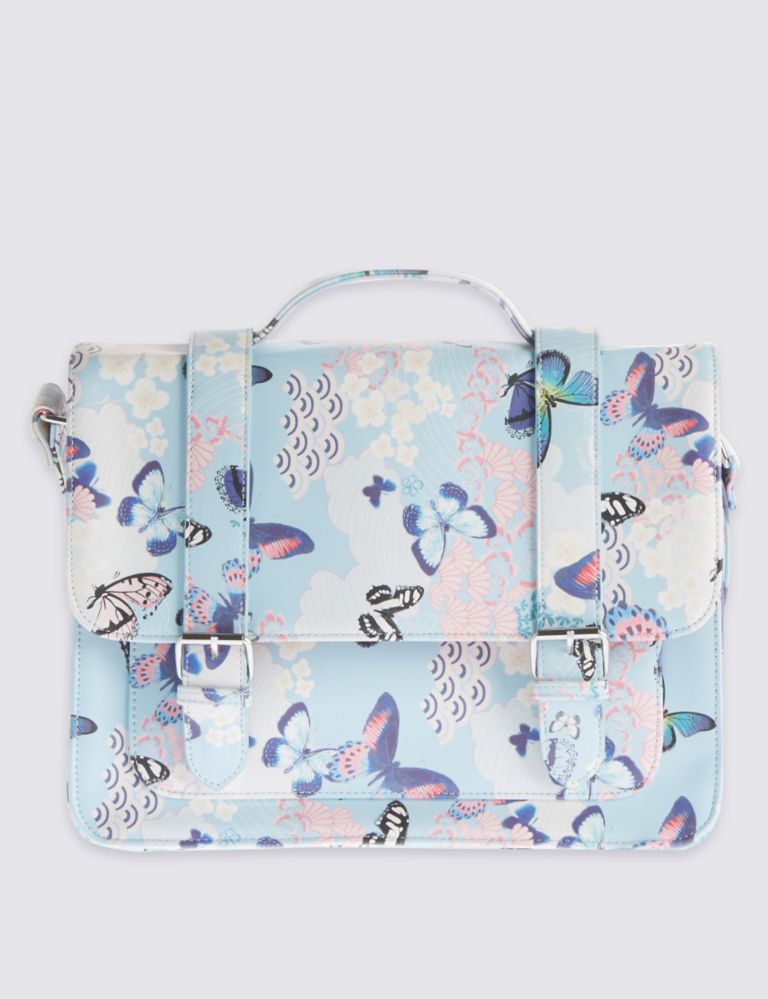Kids’ Butterfly Print Satchel Bag 1 of 4