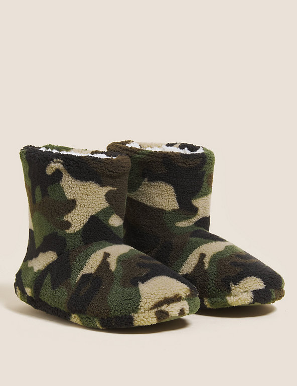 13 Small Kids Camouflage Slippers Marks & Spencer Boys Shoes Slippers 