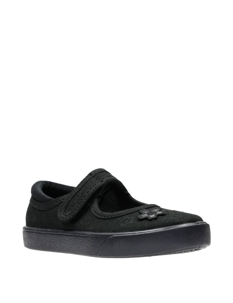 Kids Canvas Floral Riptape Plimsolls 7 Small 4 Large CLARKS