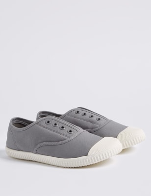 canvas laceless shoes