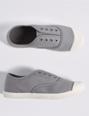 laceless canvas trainers