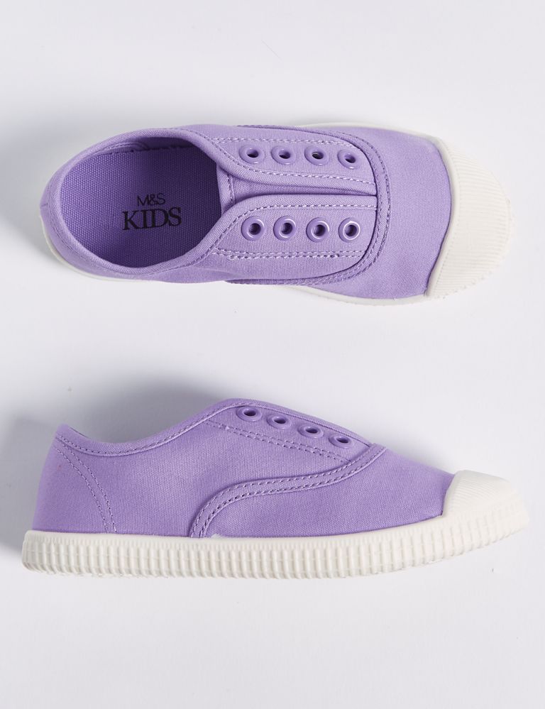 Kids’ Canvas Laceless Trainers (5 Small - 12 Small) 2 of 4