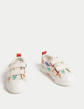 Kids' Canvas Riptape Dinosaur Trainers (4 Small-2 Large) Image 2 of 4